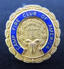 Load image into Gallery viewer, CAMP FIRE CLUB OF AMERICA Antique Pin Ornate Detail Gold Gilt Campfire Scene