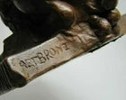 Load image into Gallery viewer, ARTBRONZ BUNNY RABBIT BASKET Antique Bronze Clad Tray KBW Decorative Arts