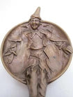 Load image into Gallery viewer, CLOWN Tray Old UNITED BRASS WORKS NY Card Tip Cigar Ashtray Circus Carnival