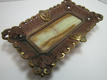 Load image into Gallery viewer, 19c CARPE DIEM Ernst Zimmerman BRONZE & ONYX Tray Evil Men Devil Monster Heads