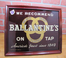 Load image into Gallery viewer, BALLANTINE'S ON TAP Old Reverse Glass Sign Bevel Wood Frame Bar Pub Tavern