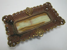 Load image into Gallery viewer, 19c CARPE DIEM Ernst Zimmerman BRONZE & ONYX Tray Evil Men Devil Monster Heads