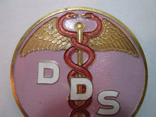 Load image into Gallery viewer, DDS DOCTOR DENTAL SURGERY Original Old Topper Badge Pink Dentist Plaque Sign Ad