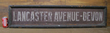 Load image into Gallery viewer, LANCASTER AVENUE DEVON Orig Old Wooden RR Train Station Stop Sign PENNSYLVANIA
