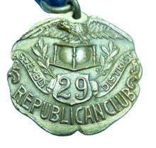 Load image into Gallery viewer, OFFICIAL REPUBLICAN CLUB Old Gold Gilt Medallion 29 Assembly Dist Dieges Clust
