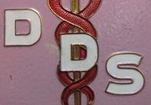 Load image into Gallery viewer, DDS DOCTOR DENTAL SURGERY Original Old Topper Badge Pink Dentist Plaque Sign Ad