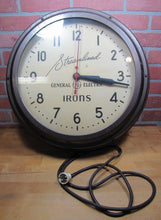 Load image into Gallery viewer, STREAMLINED IRONS Orig Art Deco NEON General Electric Ad SIGN CLOCK NJ PICK UP