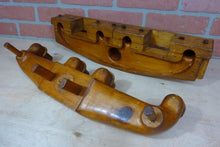 Load image into Gallery viewer, AUTO TRUCK WOOD MANIFOLD FACTORY MOLD Orig Old 2pc Decorative Art Sign V8 Engine