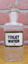 Load image into Gallery viewer, TOILET WATER Antique Reverse Label Behind Glass Apothecary Bottle Drug Store Ad