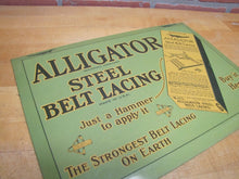 Load image into Gallery viewer, ALLIGATOR STEEL BELT LACING Original Old Advertising Sign Amer Can Co ILL USA