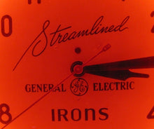 Load image into Gallery viewer, STREAMLINED IRONS Orig Art Deco NEON General Electric Ad SIGN CLOCK NJ PICK UP