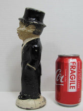 Load image into Gallery viewer, 1930s CHARLIE McCARTHY Doorstop Solid Cast Iron Feed Me I Save RHTF Promo Proto