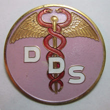 Load image into Gallery viewer, DDS DOCTOR DENTAL SURGERY Original Old Topper Badge Pink Dentist Plaque Sign Ad