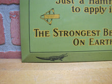 Load image into Gallery viewer, ALLIGATOR STEEL BELT LACING Original Old Advertising Sign Amer Can Co ILL USA