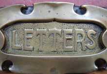 Load image into Gallery viewer, LETTERS Mail Slot Original Old Architectural Hardware Element Bronze Brass Unique