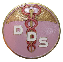 Load image into Gallery viewer, DDS DOCTOR DENTAL SURGERY Original Old Topper Badge Pink Dentist Plaque Sign Ad