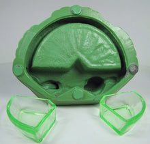 Load image into Gallery viewer, ART DECO TIGER BIG CAT HUNTING FOWL BIRD URANIUM GLASS Inserts Tray Ashtray