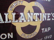 Load image into Gallery viewer, BALLANTINE'S ON TAP Old Reverse Glass Sign Bevel Wood Frame Bar Pub Tavern