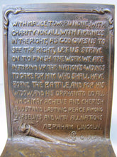 Load image into Gallery viewer, c1915 ABRAHAM LINCOLN GRIFFOUL NEWARK NJ LCT Antique Bronze Bookends