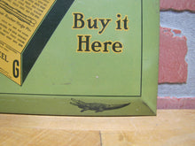 Load image into Gallery viewer, ALLIGATOR STEEL BELT LACING Original Old Advertising Sign Amer Can Co ILL USA