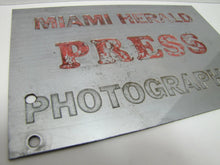 Load image into Gallery viewer, MIAMI HERALD PRESS PHOTOGRAPHER Old Sign Newspaper Magazine Ad Mirror Finish