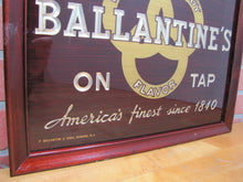 Load image into Gallery viewer, BALLANTINE'S ON TAP Old Reverse Glass Sign Bevel Wood Frame Bar Pub Tavern