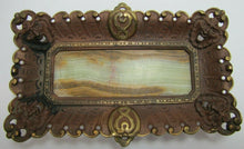 Load image into Gallery viewer, 19c CARPE DIEM Ernst Zimmerman BRONZE & ONYX Tray Evil Men Devil Monster Heads