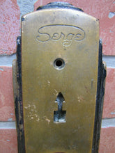 Load image into Gallery viewer, Art Deco Brass Serge Elevator Indicator Button Panel Skyscraper Green Red Arrows
