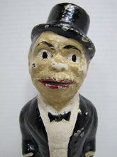 Load image into Gallery viewer, 1930s CHARLIE McCARTHY Doorstop Solid Cast Iron Feed Me I Save RHTF Promo Proto