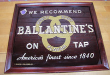 Load image into Gallery viewer, BALLANTINE'S ON TAP Old Reverse Glass Sign Bevel Wood Frame Bar Pub Tavern