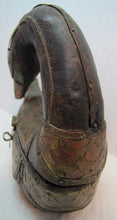 Load image into Gallery viewer, Folk Art Wood Hand Carved Decorated Swan Trinket Box Wood Copper Brass Unique