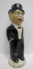 Load image into Gallery viewer, 1930s CHARLIE McCARTHY Doorstop Solid Cast Iron Feed Me I Save RHTF Promo Proto