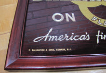 Load image into Gallery viewer, BALLANTINE'S ON TAP Old Reverse Glass Sign Bevel Wood Frame Bar Pub Tavern