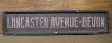 Load image into Gallery viewer, LANCASTER AVENUE DEVON Orig Old Wooden RR Train Station Stop Sign PENNSYLVANIA