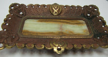 Load image into Gallery viewer, 19c CARPE DIEM Ernst Zimmerman BRONZE & ONYX Tray Evil Men Devil Monster Heads