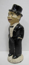 Load image into Gallery viewer, 1930s CHARLIE McCARTHY Doorstop Solid Cast Iron Feed Me I Save RHTF Promo Proto