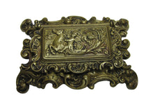 Load image into Gallery viewer, Antique 19c Bronze Hippocampus Mystical Beast Winged Cherub Tophat Ornate Decorative Arts Trinket Box