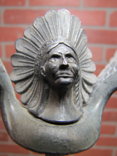 Load image into Gallery viewer, Native American Indian Old Folk Art Winged Hood Emblem Radiator Art Ornament