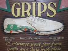 Load image into Gallery viewer, GRIPS CANVAS SNEAKERS BEACON FALLS RUBBER FOOTWEAR Old Shoe Store Ad Sign USA