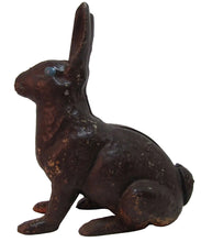 Load image into Gallery viewer, Chocolate Bunny Rabbit Antique Cast Iron Brown Doorstop Statue Garden Yard Art