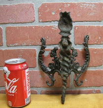 Load image into Gallery viewer, Antique 19c Bronze Flame Finial Ornate Hanger Hooks Decorative Arts Hardware