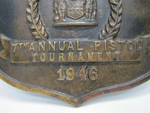 Load image into Gallery viewer, 1940s SPARROWS POINT POLICE PISTOL TOURNAMENT Bronze Plaque Sign Baltimore Md