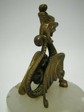 Load image into Gallery viewer, Griffin Dragon Monster Beast Antique Bronze Figural Decorative Arts Marble Base