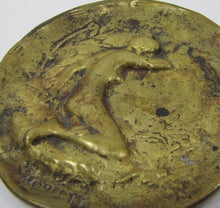 Load image into Gallery viewer, MODESTY Nude Maiden Old Decorative Arts Brass Tray Card Tip Pin Trinket Jewelry