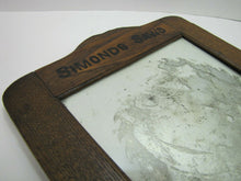 Load image into Gallery viewer, SIMONDS SAWS ARE THE BEST Antique Reverse Glass Mirror Sign FITCHBURG MASS USA