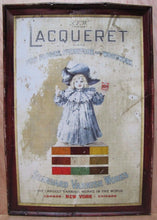 Load image into Gallery viewer, LACQUERET STANDARD VARNISH WORKS Antique Self Framed Tin Sign CHAS SHONK CHICAGO