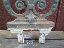 Load image into Gallery viewer, Cross Crucifix Antique Cast Iron Marker Architectural Decorative Art Mary Angels