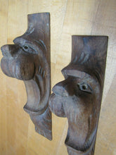 Load image into Gallery viewer, Antique Wood Hand Carved Beast Monster Heads Architectural Hardware Elements