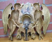 Load image into Gallery viewer, Antique Brass Cherubs Plaque Hardware Center Open Pool Cue Ball Return Peep Hole