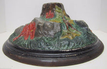 Load image into Gallery viewer, CHRISTMAS TREE Stand Poinsettia Rocks Roots Antique Cast Iron HIgh Relief Unique